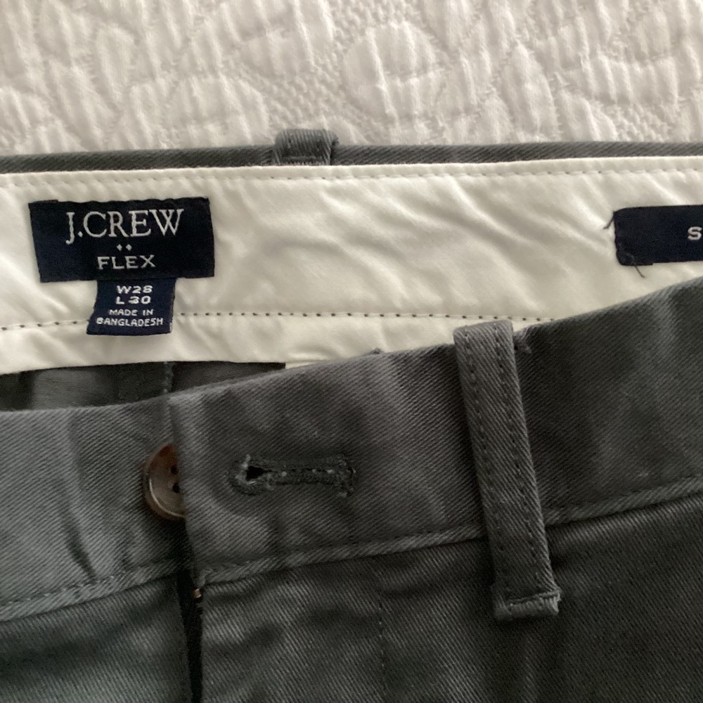 JCREW Mens Gray Slim Flex Chinos 28x30 like new